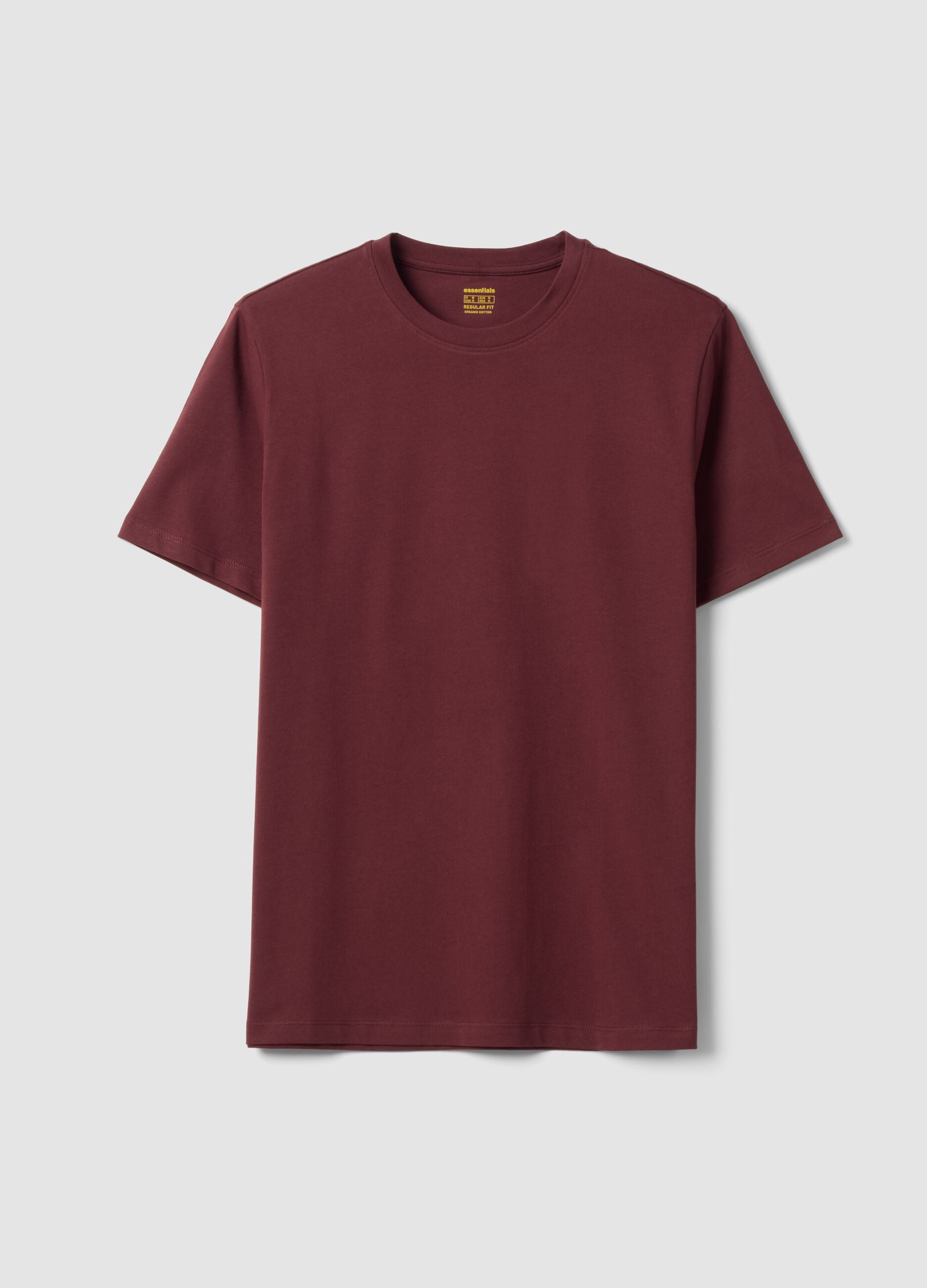 T-shirt rossa in puro cotone organico jersey regular fit