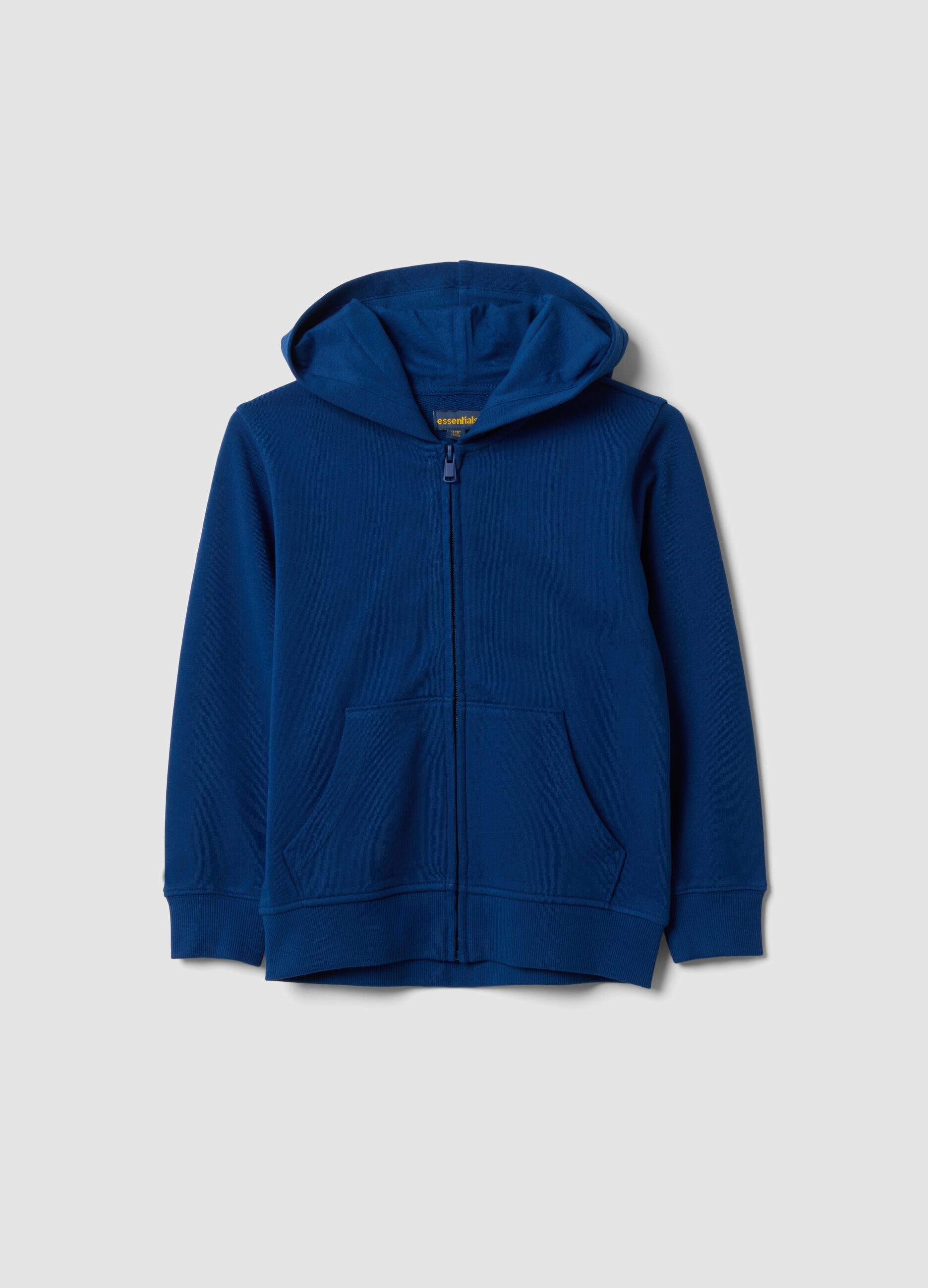 Sudadera azul con capucha de puro algod&oacute;n org&aacute;nico para ni&ntilde;o, corte regular