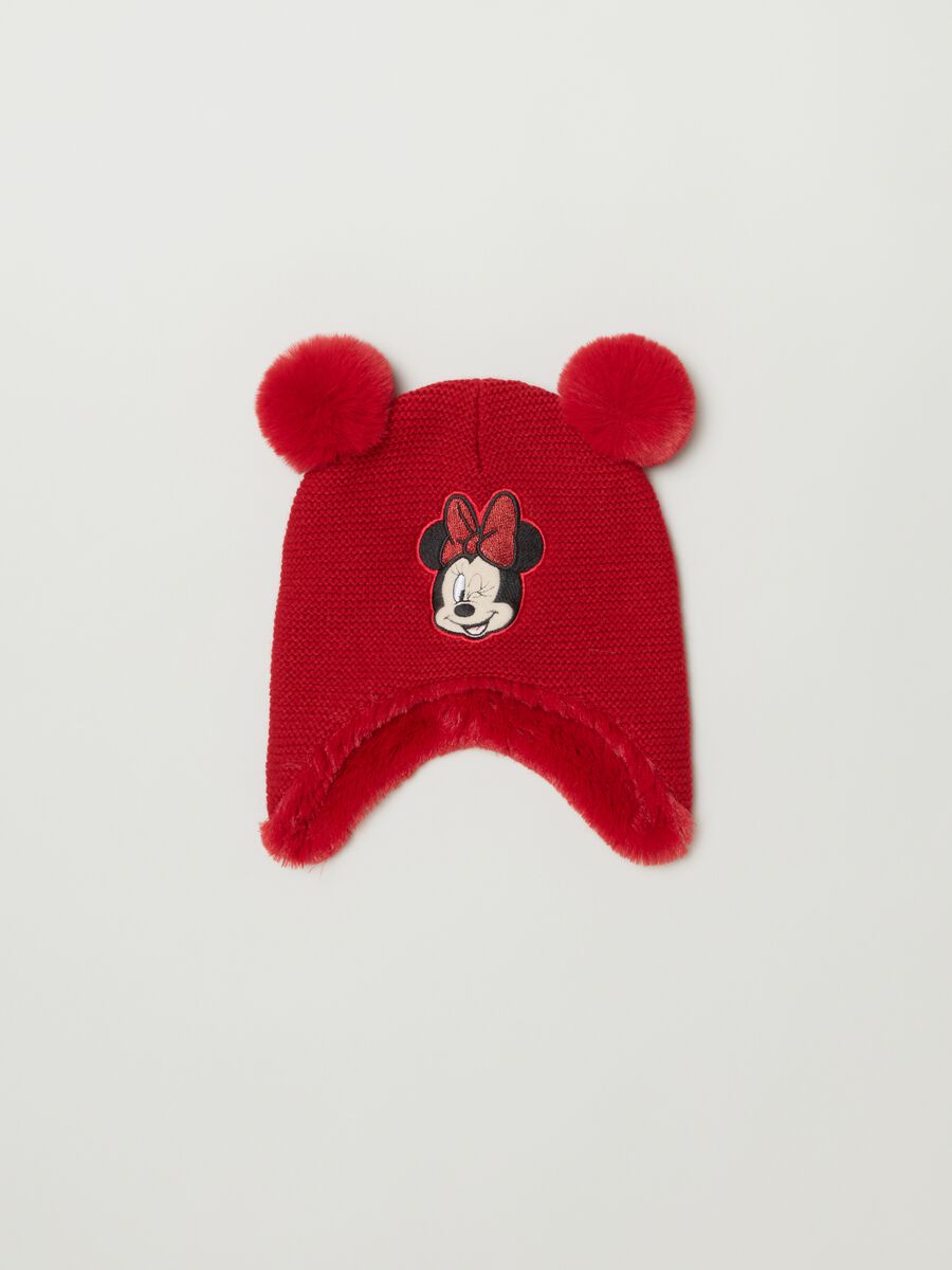 Hat with pompom and Minnie Mouse embroidery_0