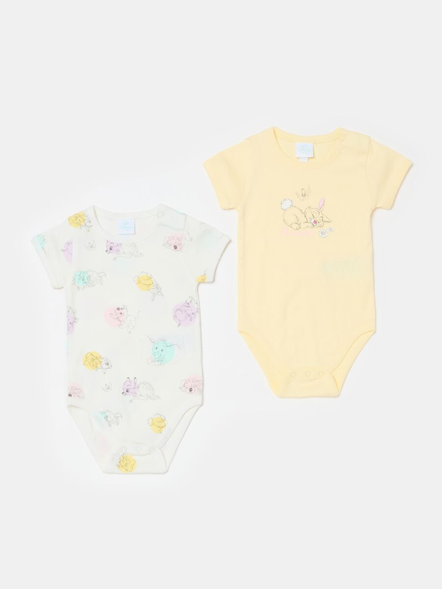 Two-pack organic cotton bodysuits with Thumper print_0