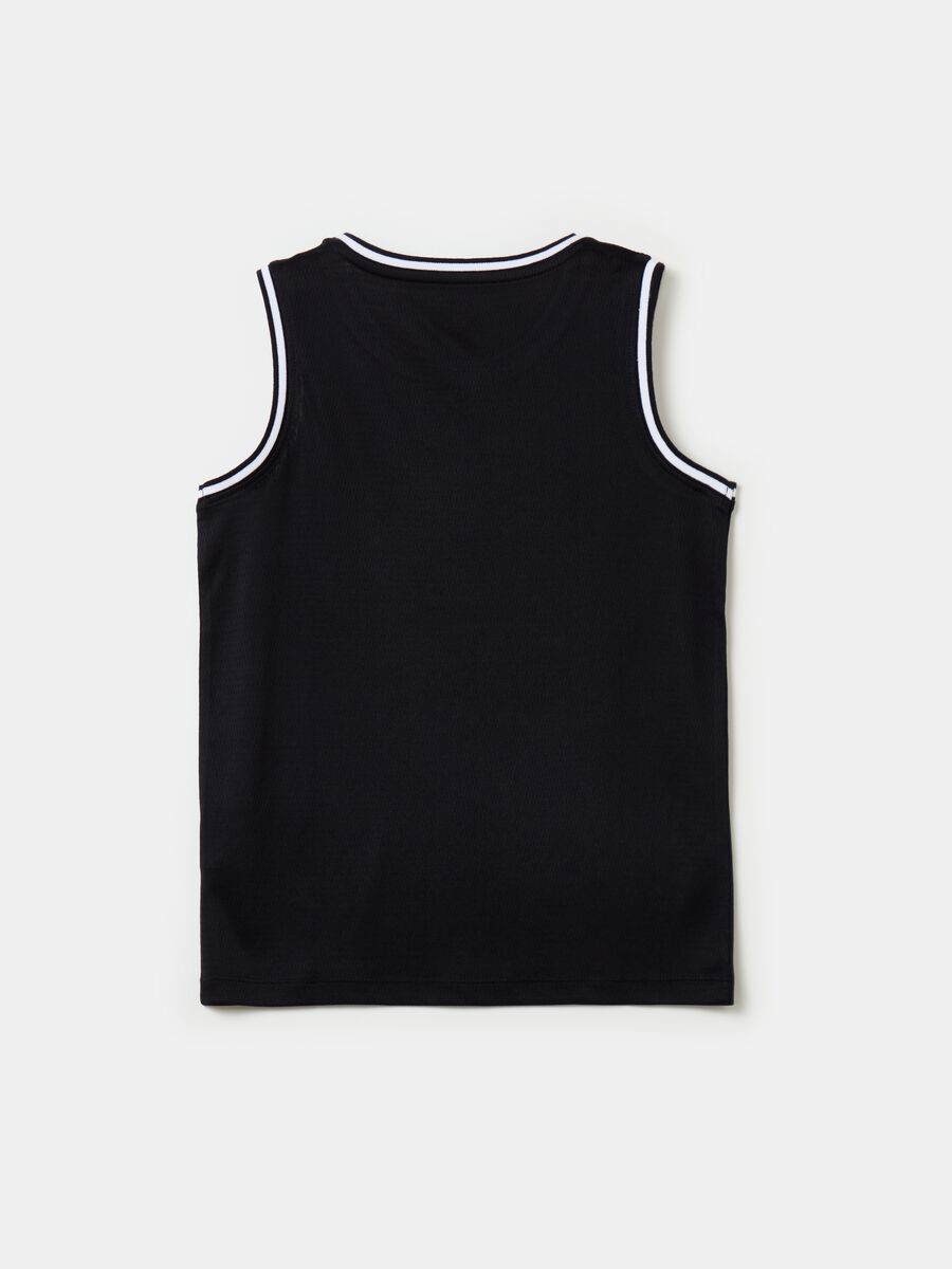 Basketball racerback vest with lettering print_1
