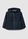 Blue lined regular fit kids' jacket with hood_0