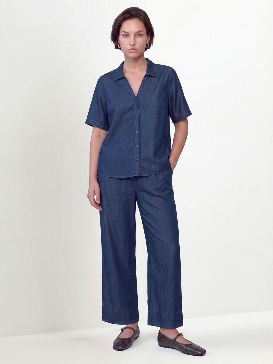 Blue pure lyocell short-sleeve shirt, regular fit_2