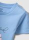 Girls&rsquo; light blue pure organic cotton T-shirt with print and glitter_2