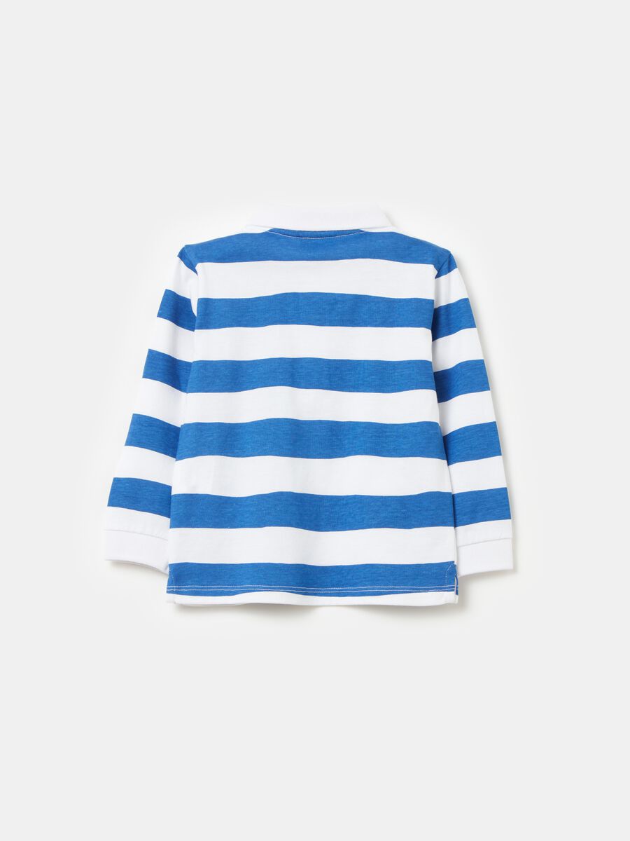 Long-sleeved polo shirt with striped pattern_1