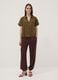 Green short-sleeve pure viscose shirt with oversized fit_1