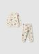 White organic cotton baby pyjamas with car print_0