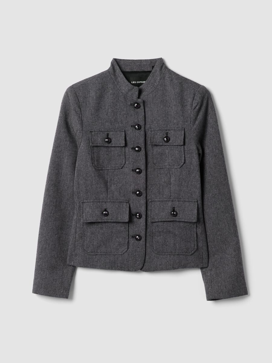 Grey wool and viscose-blend slim-fit blazer_4