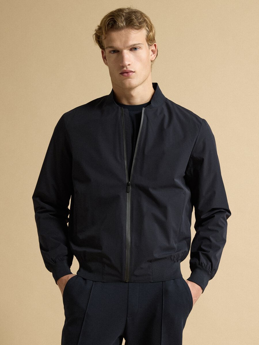 Blue regular-fit zip jacket_1