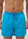 Blue swim shorts with elasticated waist and drawstring_1