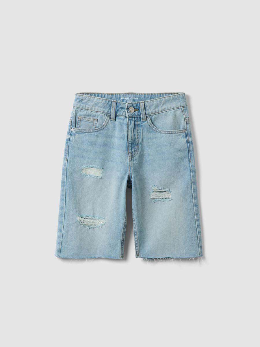 Boys&rsquo; light blue denim shorts, regular fit_0