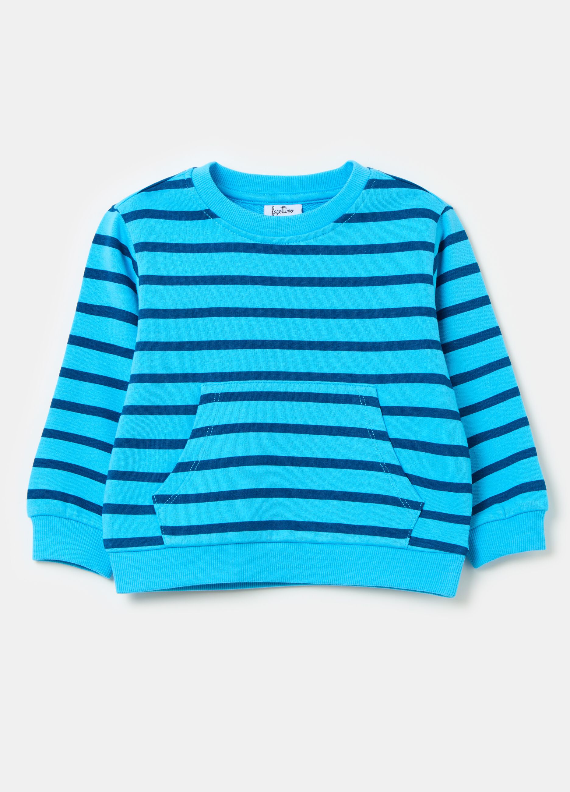 Sweatshirt in French terry with striped pattern