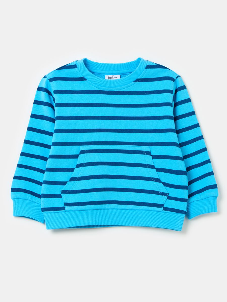 Sweatshirt in French terry with striped pattern_0