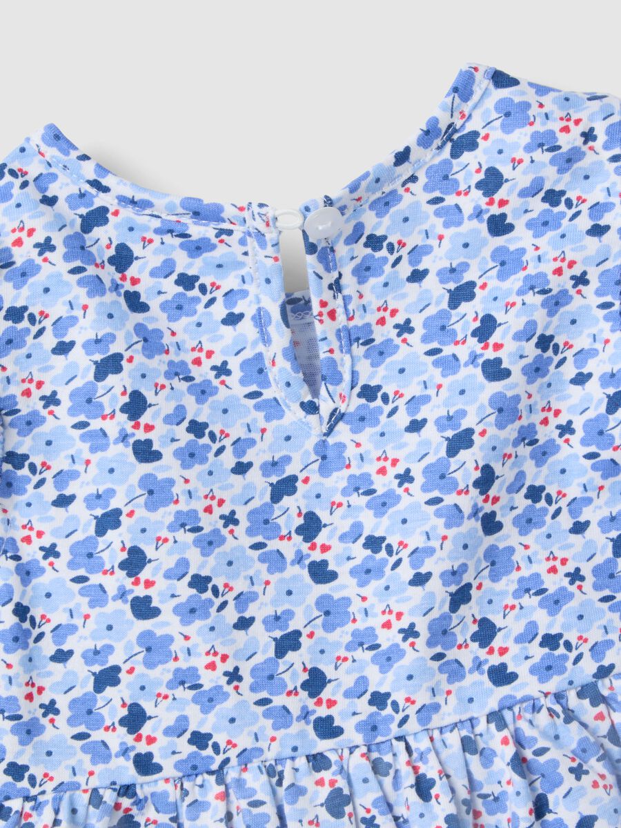 Girls' regular fit multi-colour cotton dress with flowers_2
