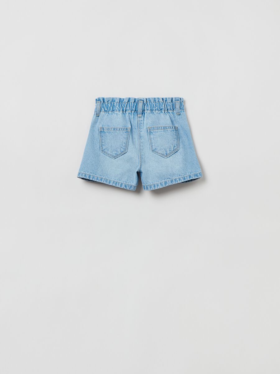 Denim shorts with multicoloured buttons_1