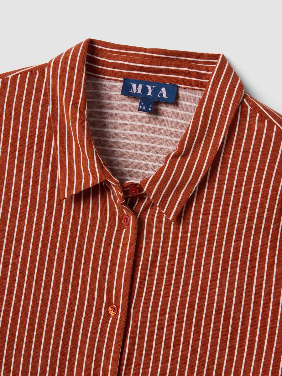 Regular-Fit-Hemd aus Viskose-Leinen-Mix mit mehrfarbigen Streifen_5