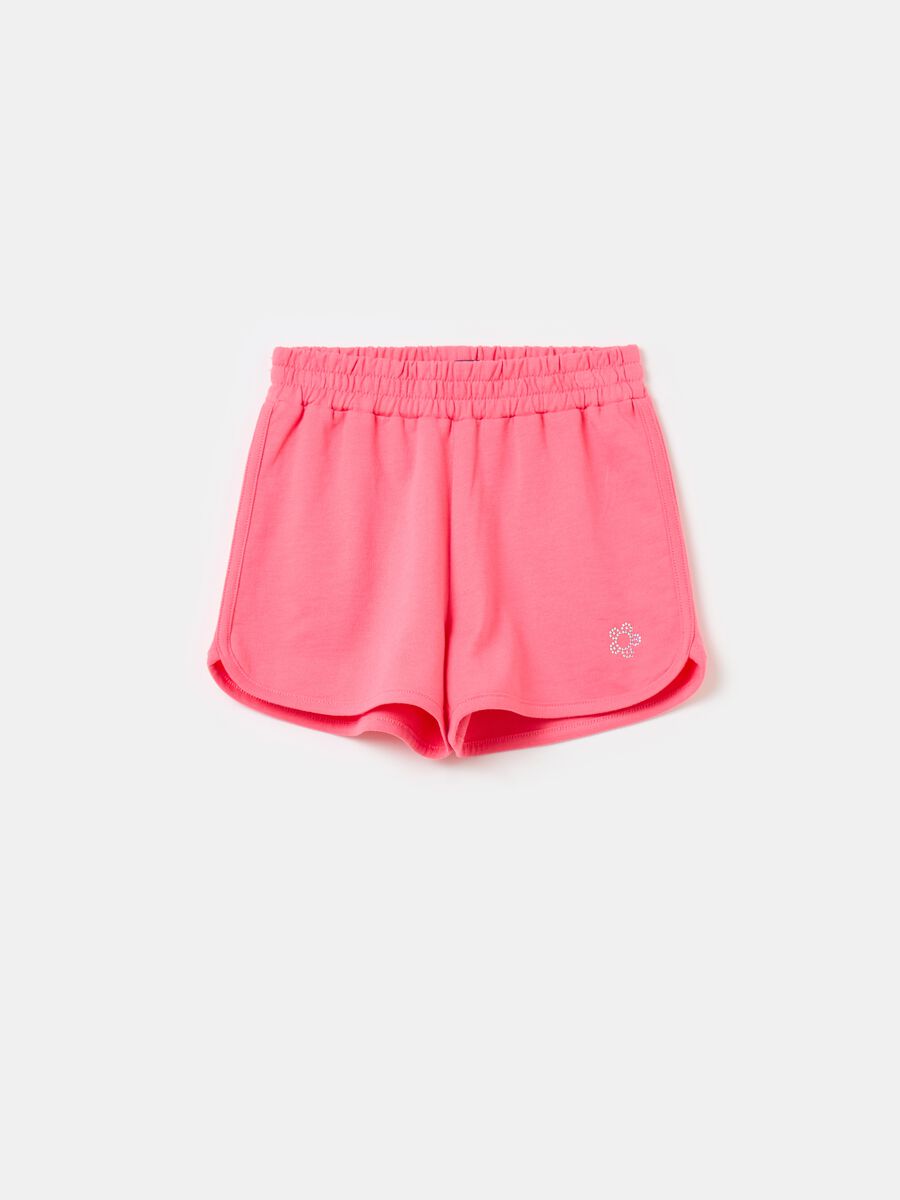 Plush shorts with diamantés_0