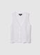 White pure cotton regular fit knitted vest_4
