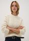 White wool-blend cable-knit crew-neck jumper_0