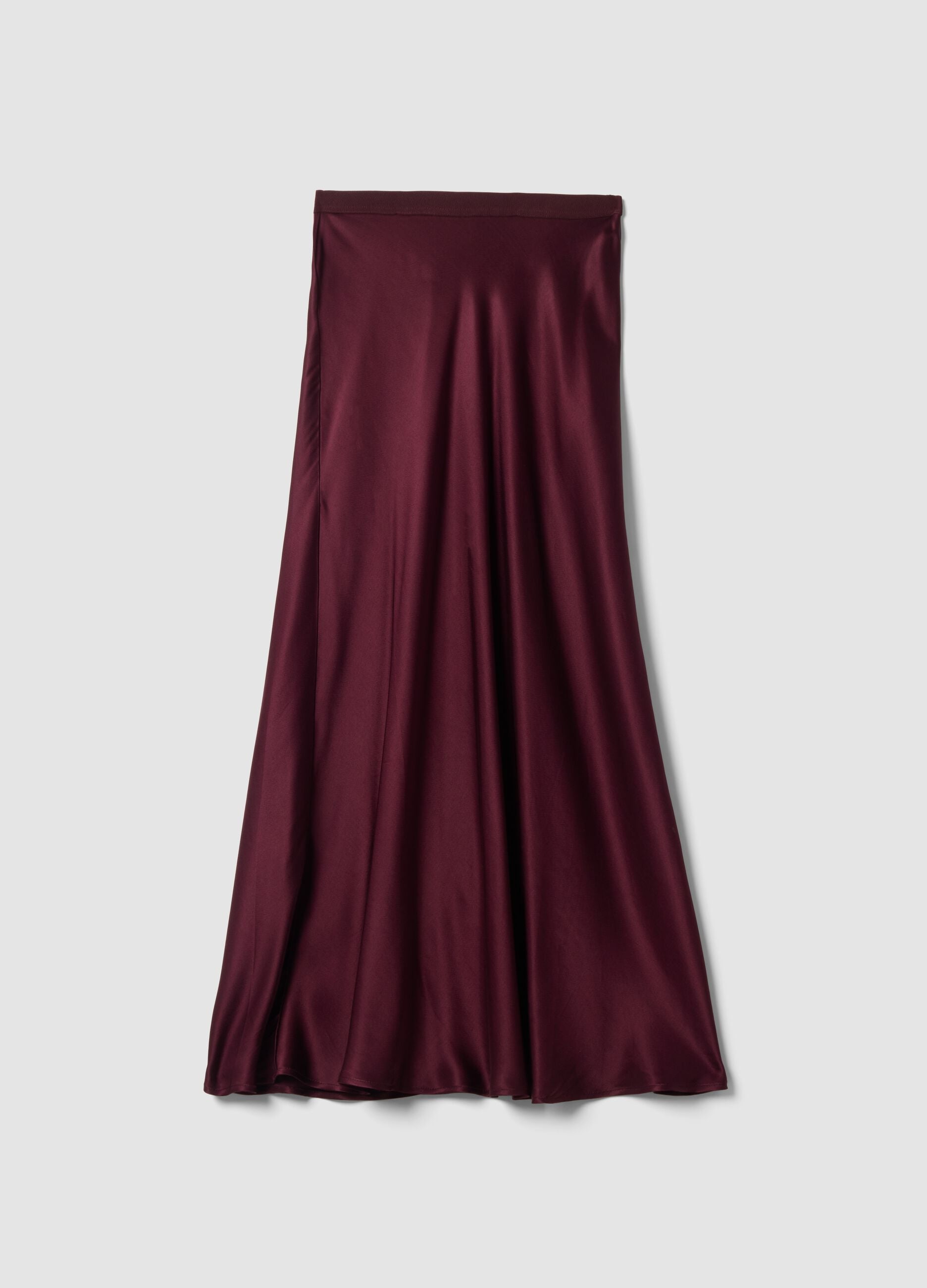 Long red skirt in pure viscose