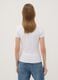 White stretch cotton polo shirt with open V-neck, regular fit_3