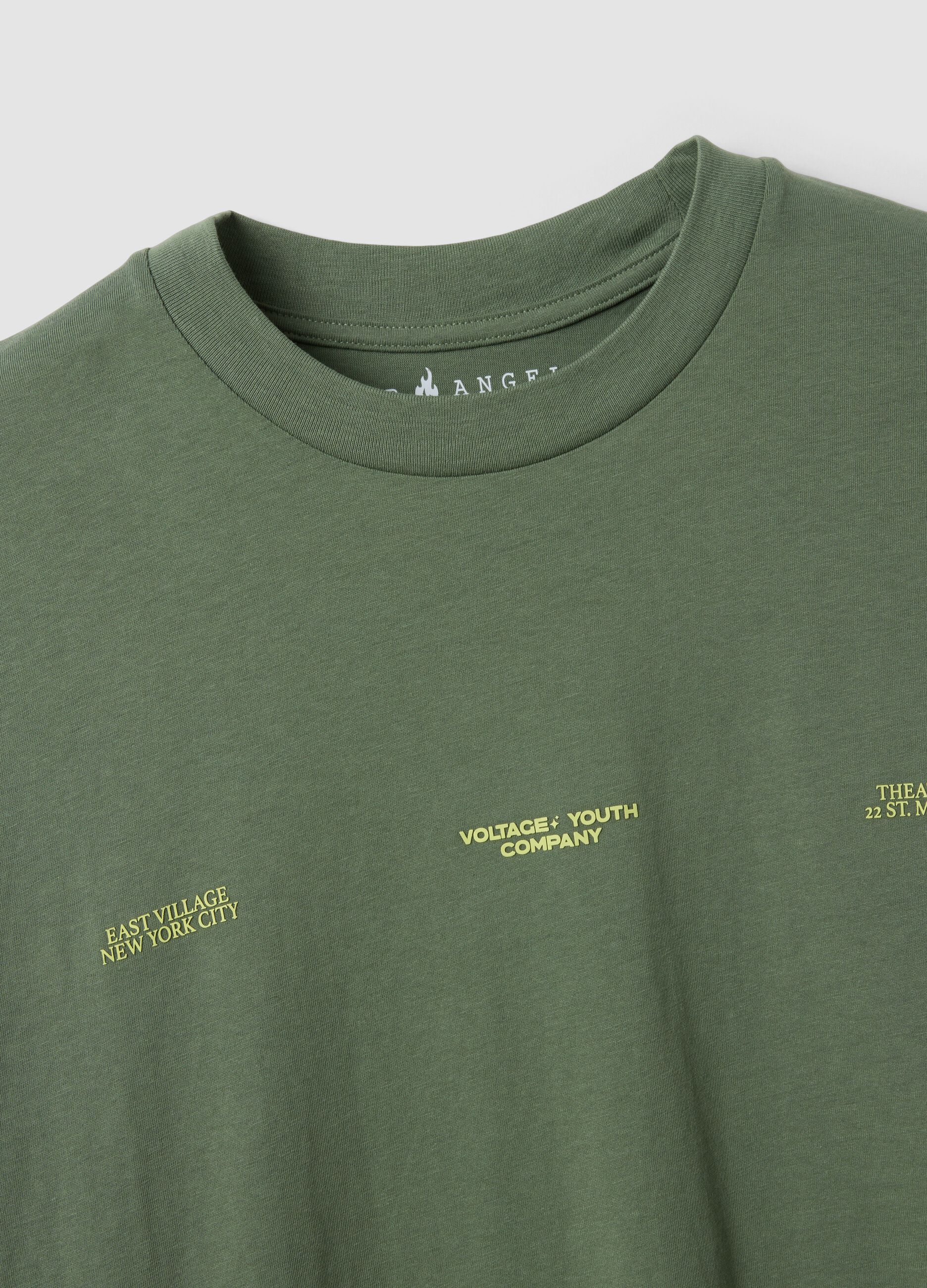 Green pure cotton short-sleeve T-shirt