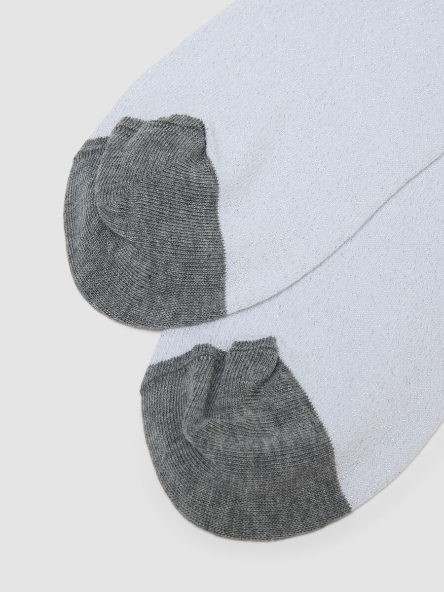 Blue stretch cotton socks with glitter_1