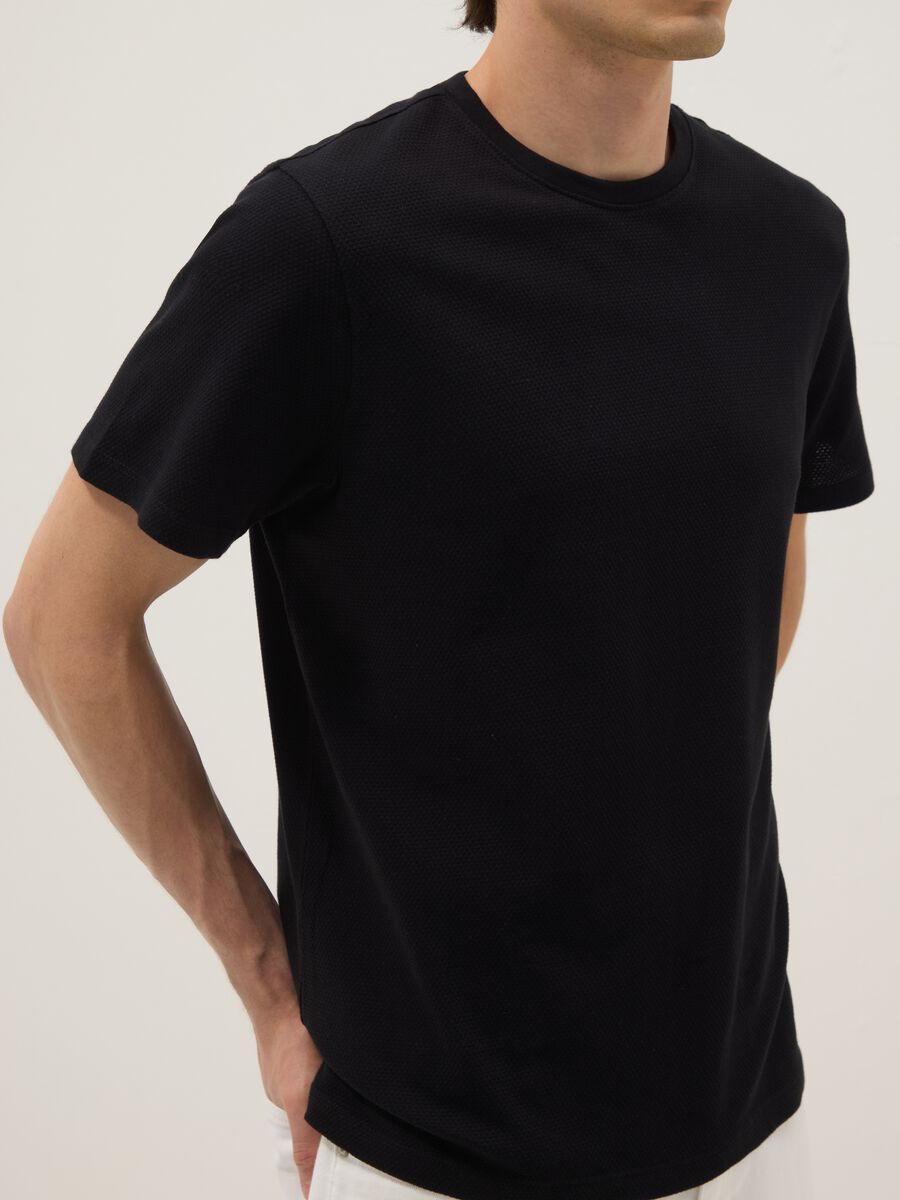 Black pure cotton short-sleeve T-shirt_2