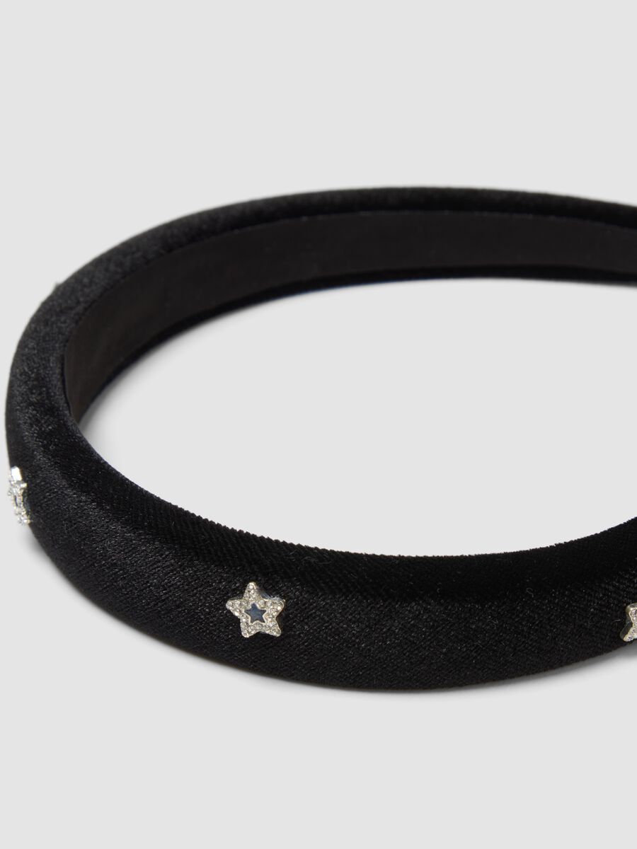 Black headband with applied star details for girls_2