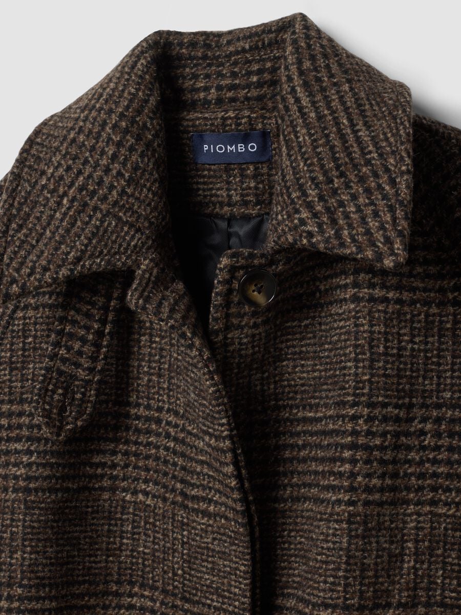 Cappotto lungo marrone e grigio in misto lana over fit_2