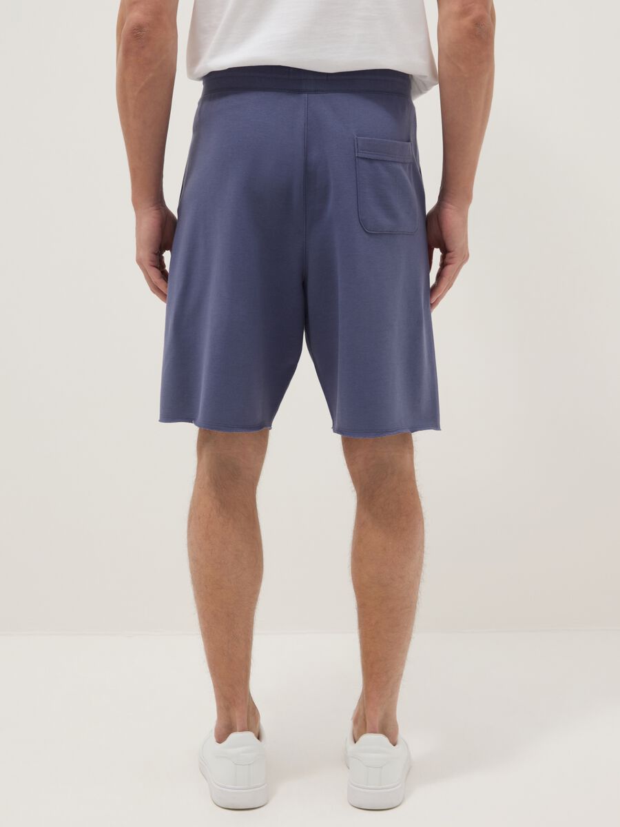 Blue relaxed-fit cotton-blend shorts_2