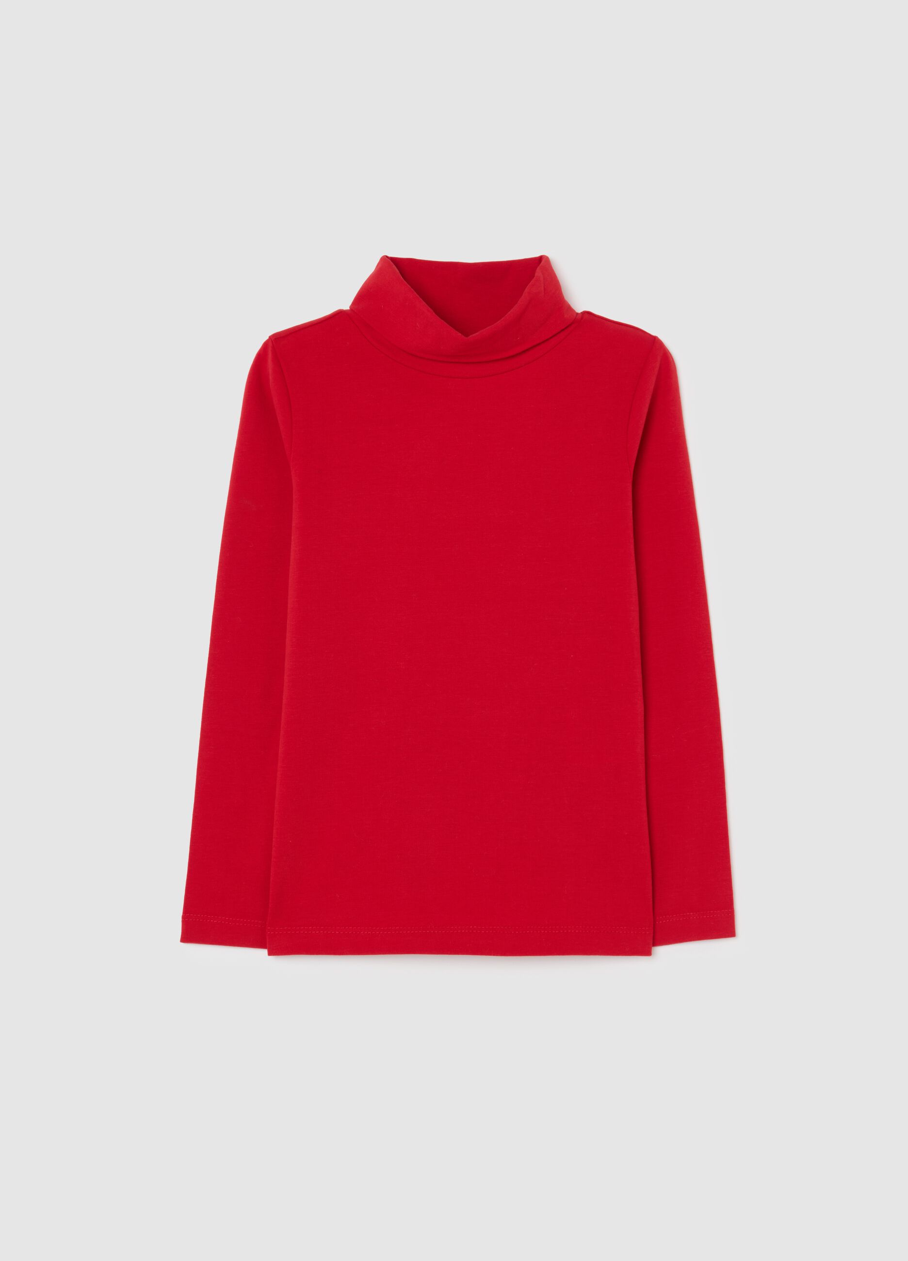 T-Shirt Vermelha de Algod&atilde;o El&aacute;stico para Menina Regular Fit