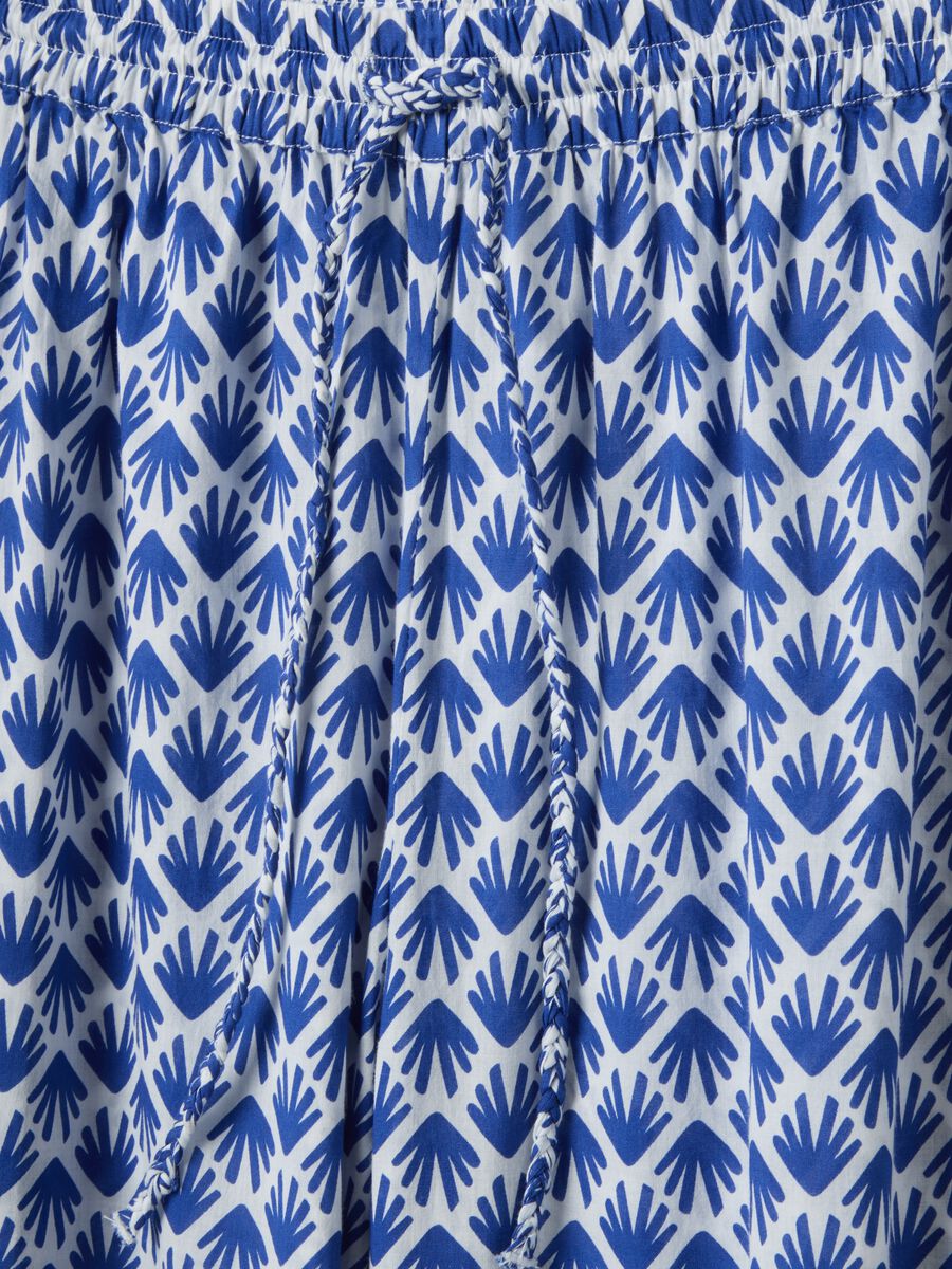 Lange, mehrfarbige Hose aus reiner Baumwolle mit Blumenmuster_1