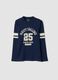 Blue pure organic cotton T-shirt with college print for boys_3