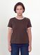 Brown pure cotton T-shirt with buttons, regular fit_2
