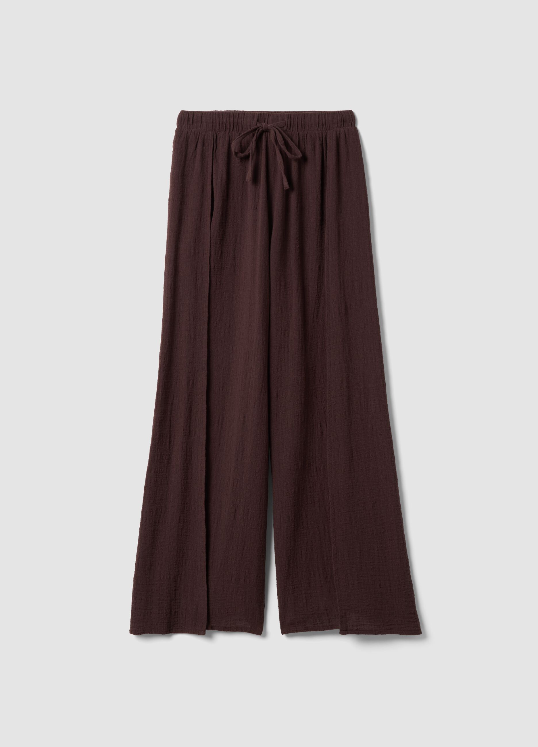 Brown pure cotton beach trousers