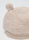 Beige cotton baby cap with ears_2