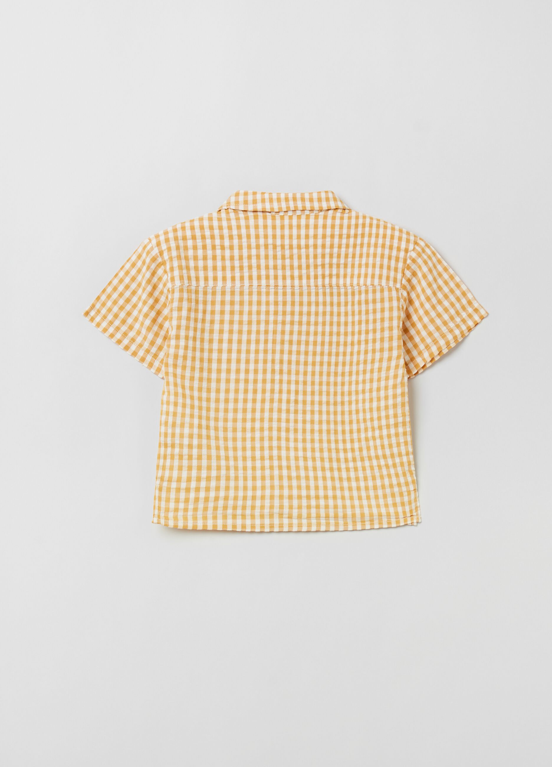 Seersucker shirt with gingham print_1