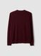 Burgundy merino wool crew-neck jumper, regular fit_2