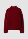 Red stretch wool jumper with raised neck_5