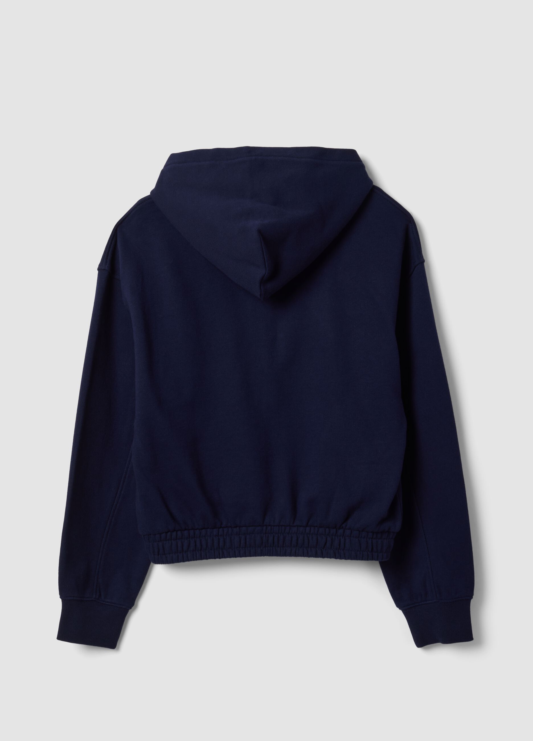 Blue organic cotton hooded sweatshirt