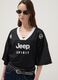 Black short-sleeve T-shirt with perforated insert, regular fit_0