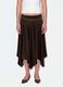 Brown midi skirt with asymmetric hem_1