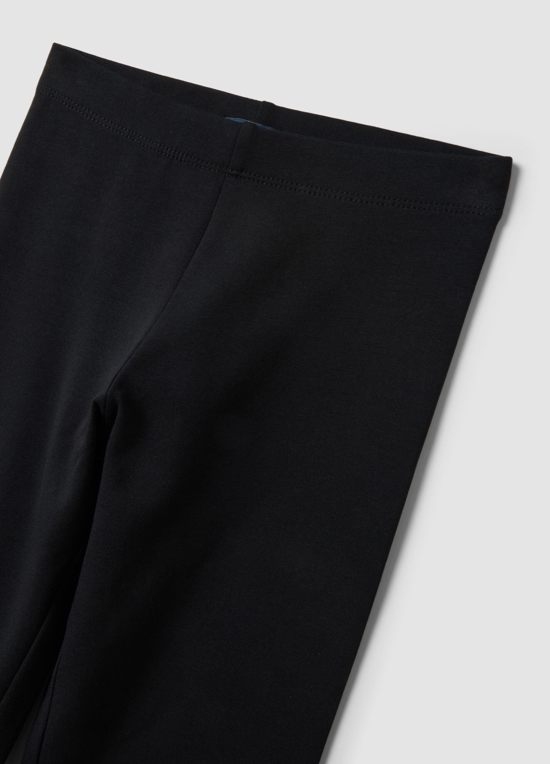 Black stretch cotton leggings
