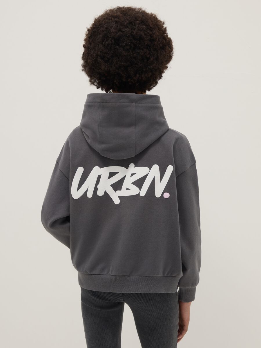 Grey pure cotton hoodie for girls regular fit_1