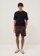 Braune Regular-Fit-Shorts aus Baumwollmischung mit Tunnelzug_0