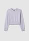 Sweatshirt regular fit em algod&atilde;o puro roxo para meninas_3