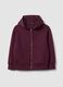 Burgundy stretch viscose full-zip sweatshirt, oversized fit_4