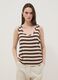 Brown striped stretch viscose tank top_2