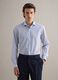Slim fit pure cotton shirt with white and blue stripes_2